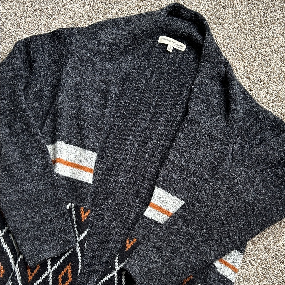 Young Threads Aztec Cardigan Sweater, Size Small - Picture 2 of 7